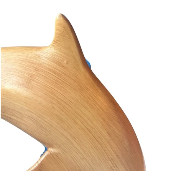 Handmade Ceramic Dolphin Figurine 4.5” T x 6” long Blonde Vintage - Picture 14 of 16